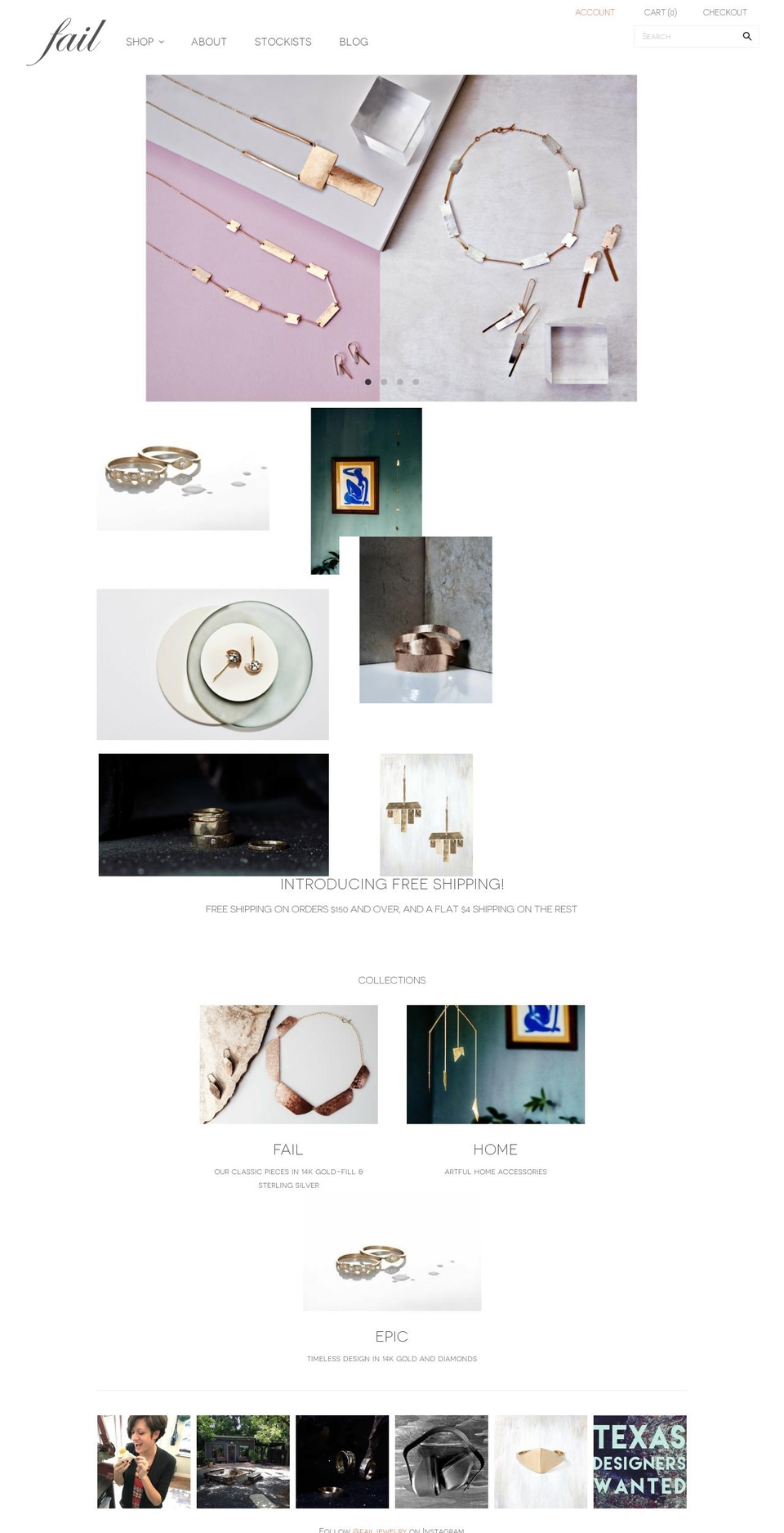 failjewelry.com shopify website screenshot