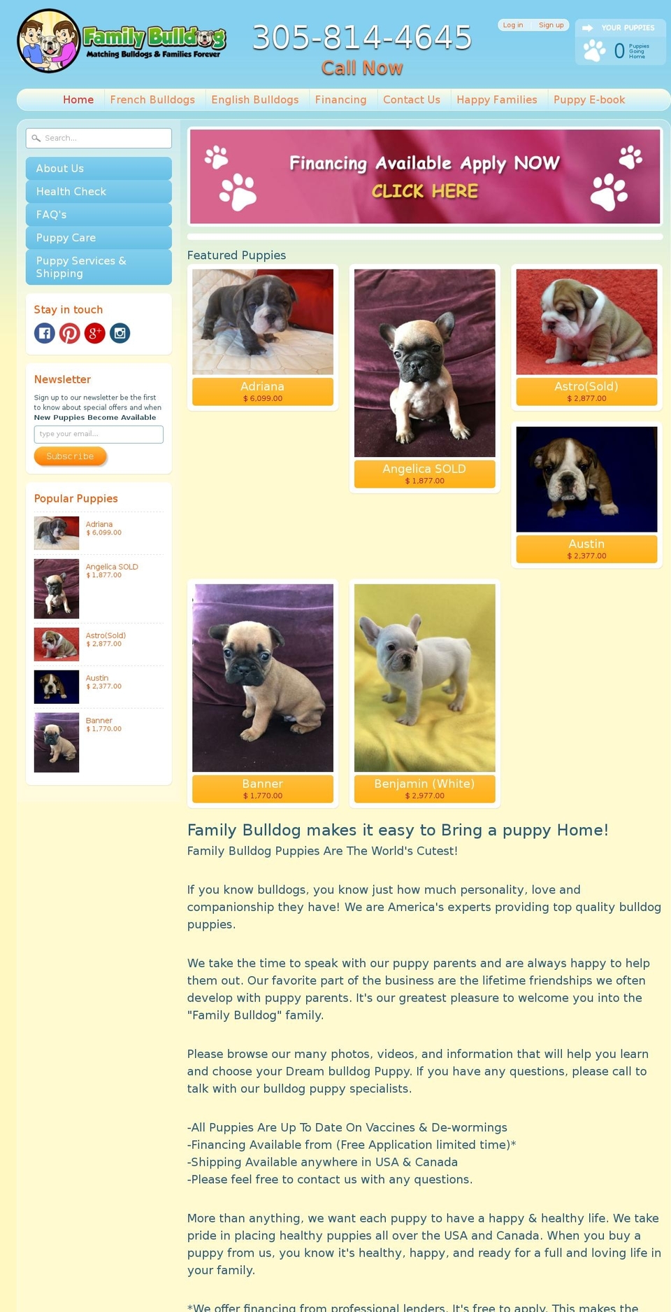 familybulldog.com shopify website screenshot