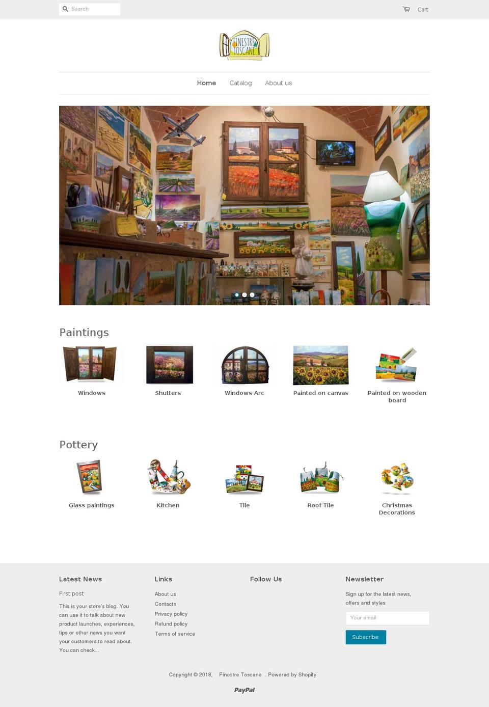 finestretoscane.com shopify website screenshot