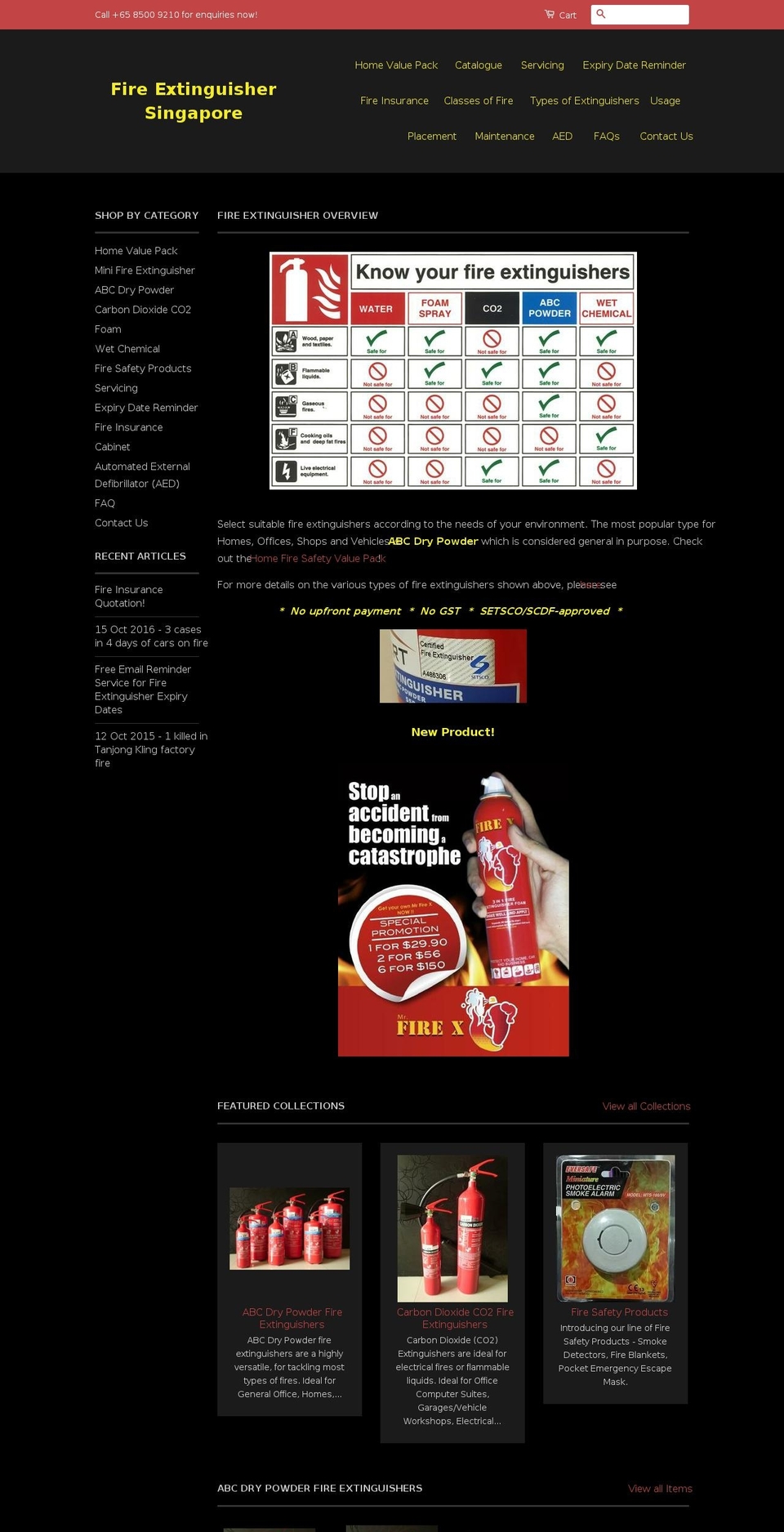 fireextinguisher.com.sg shopify website screenshot