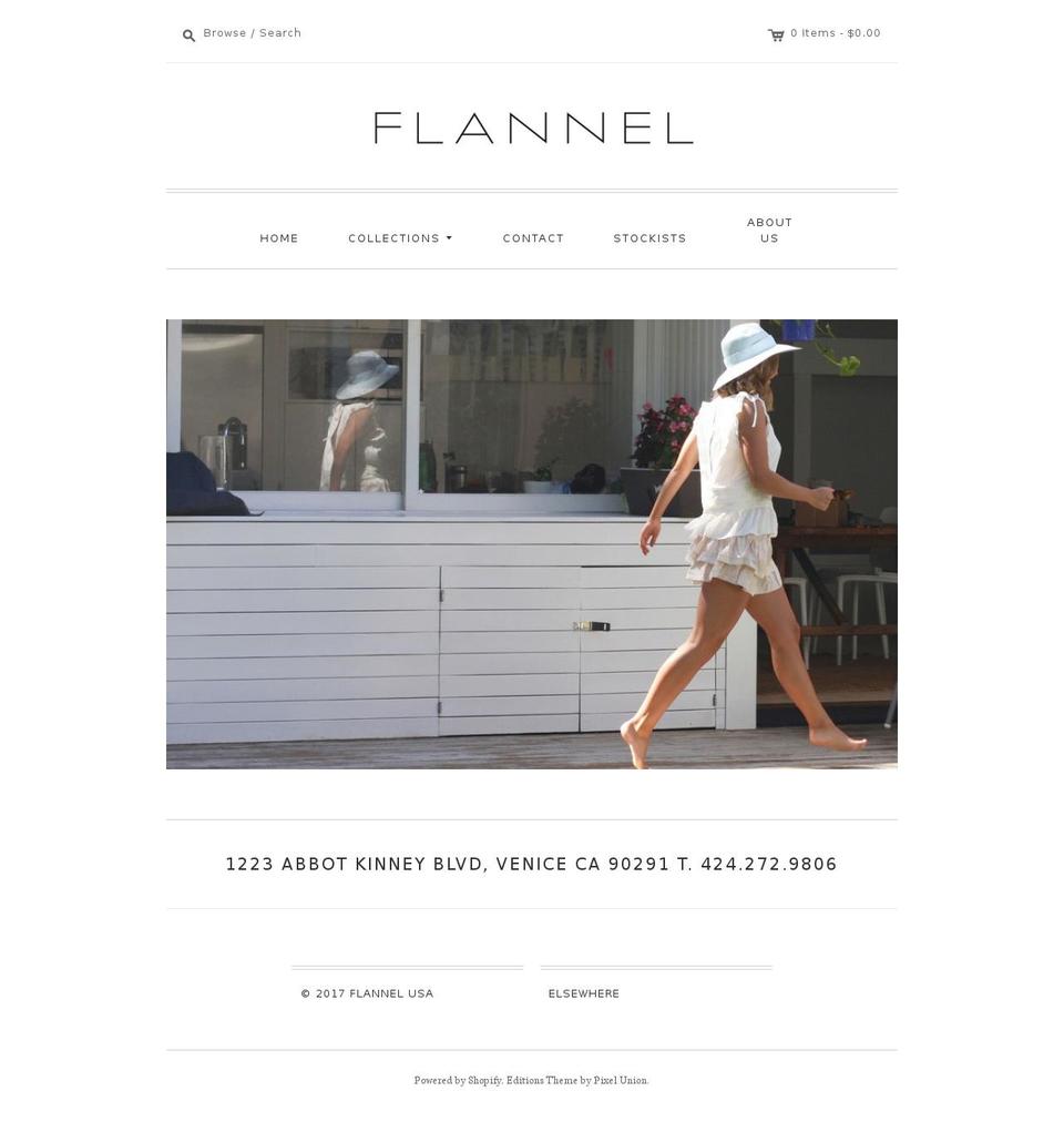 Editions Shopify theme site example flanneldesign.com