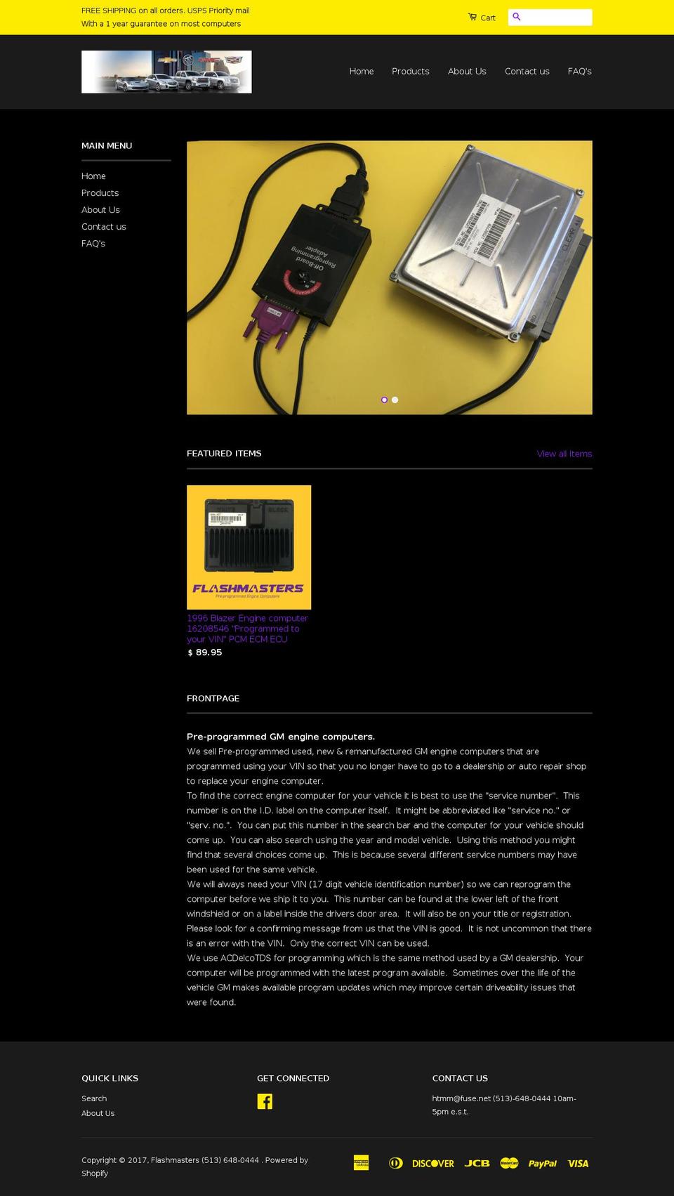 flashmastersecm.com shopify website screenshot