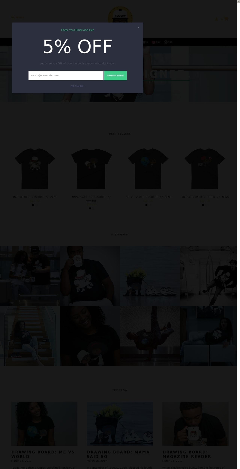 Label Shopify theme site example flowytees.com
