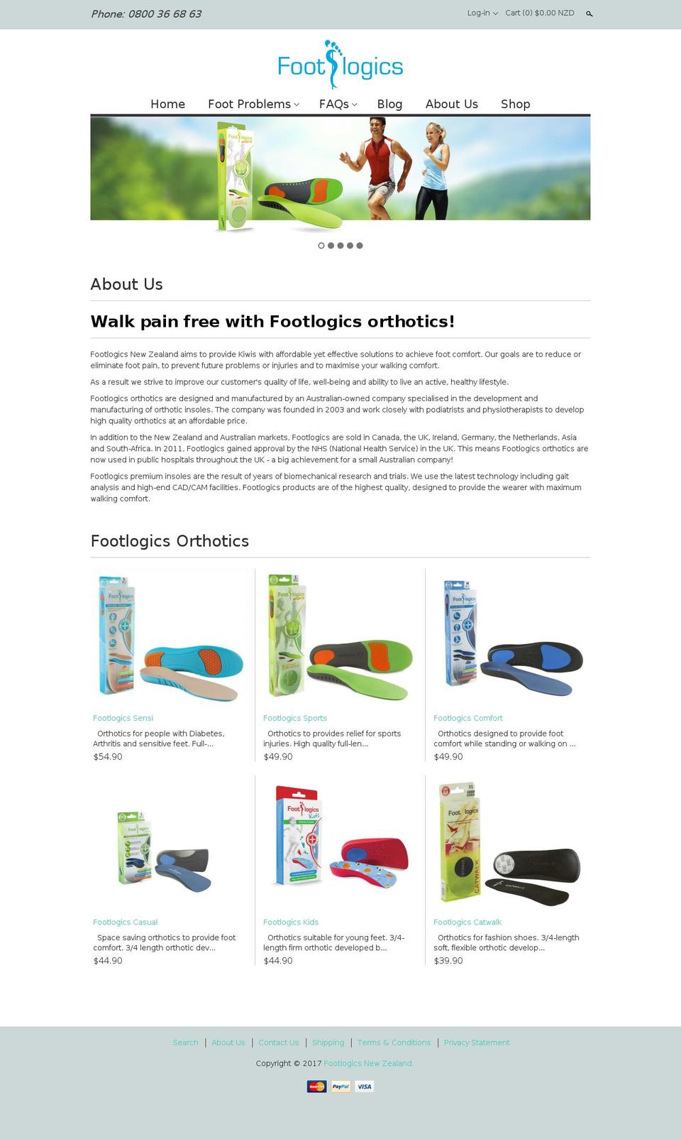 footlogics.co.nz shopify website screenshot