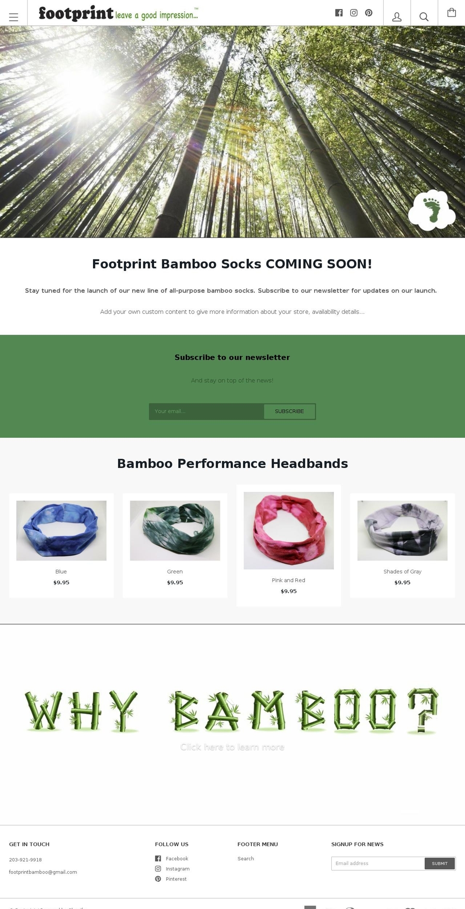 Kagami Shopify theme site example footprintbamboo.com