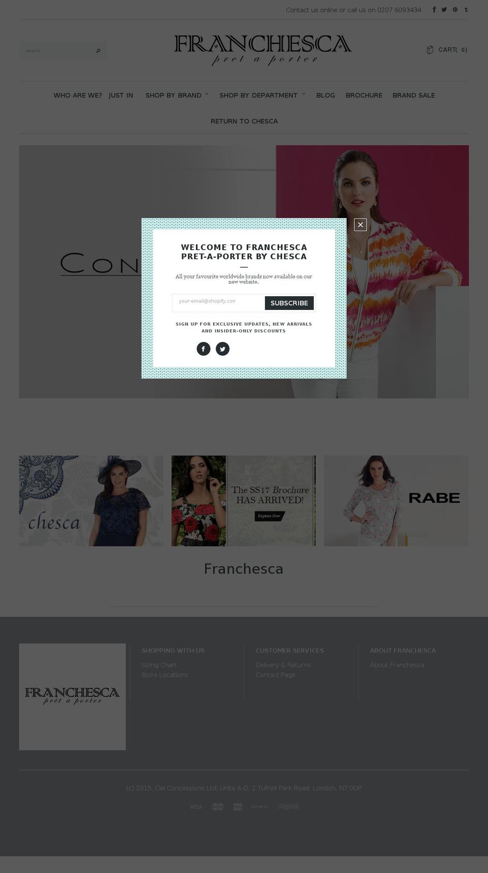 franchescafashion.com shopify website screenshot