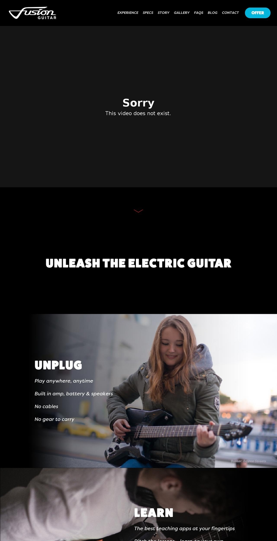 fusionguitars.com shopify website screenshot