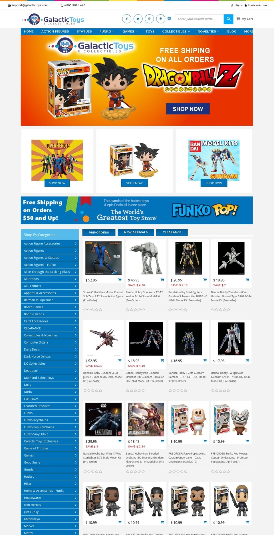 galactictoys.com shopify website screenshot