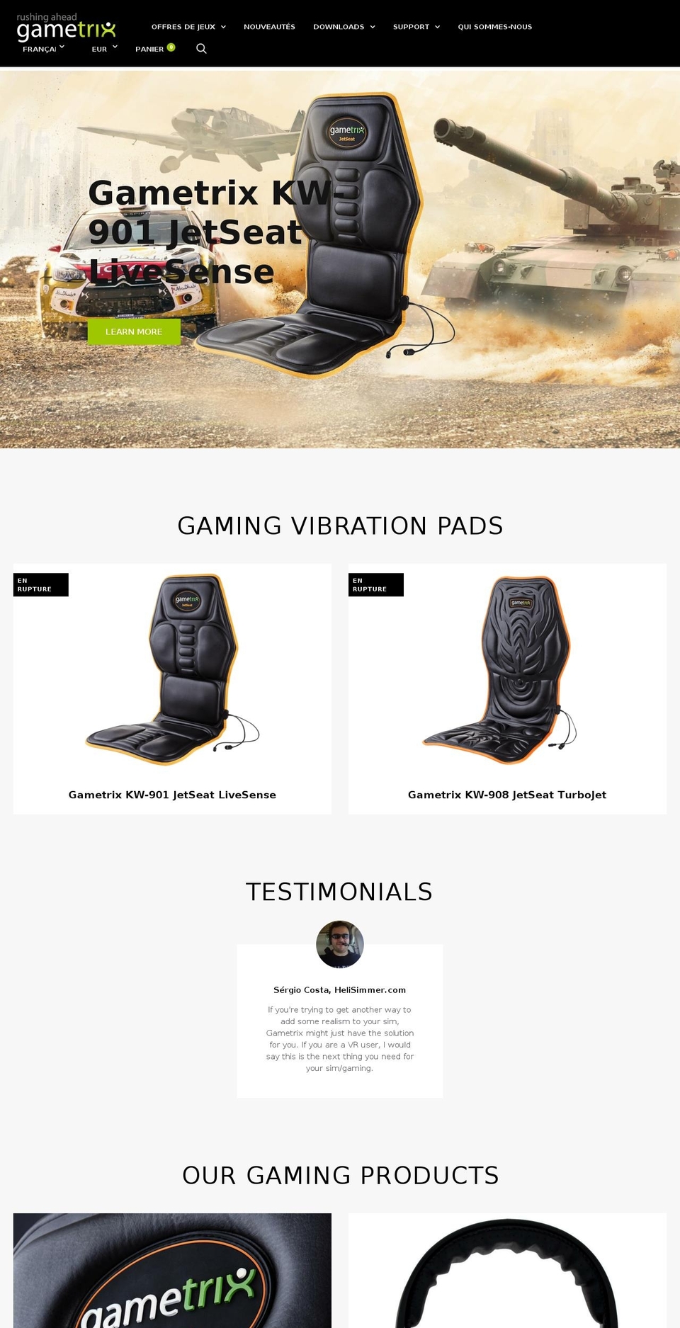 Trademark Shopify theme site example gametrix.fr