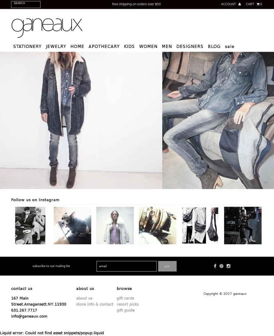 ganeaux.com shopify website screenshot