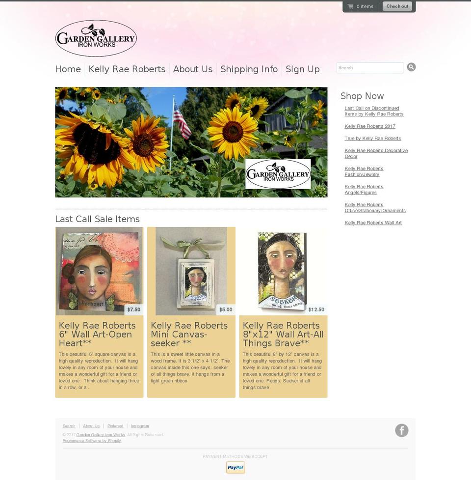 gardengalleryironworks.com shopify website screenshot