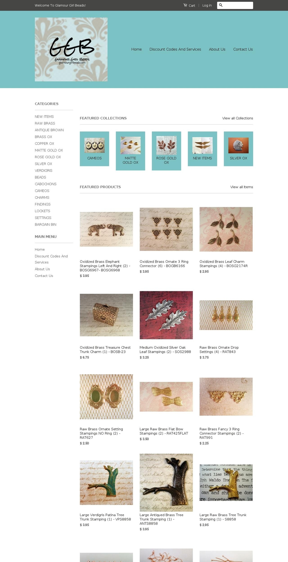 classic Shopify theme site example glamourgirlbeads.com