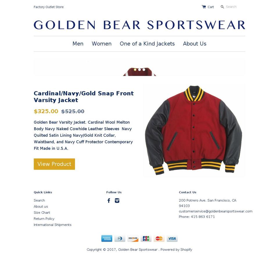 goldenbearstore.com shopify website screenshot