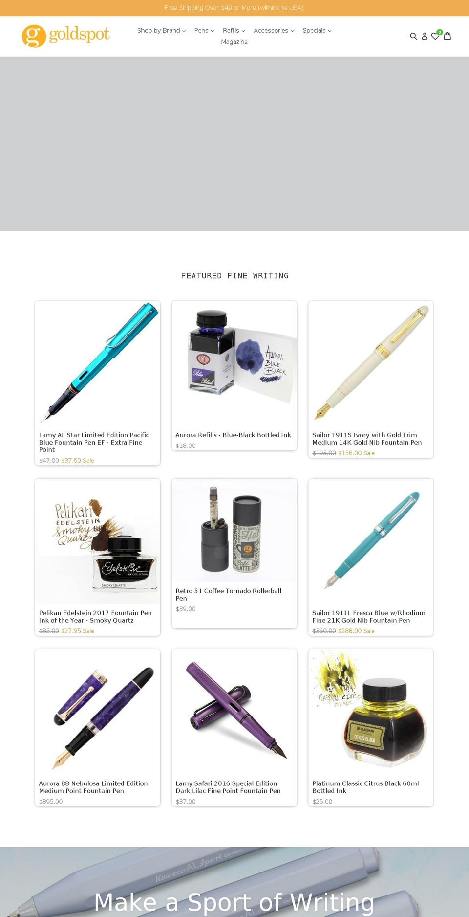 goldspot.com shopify website screenshot
