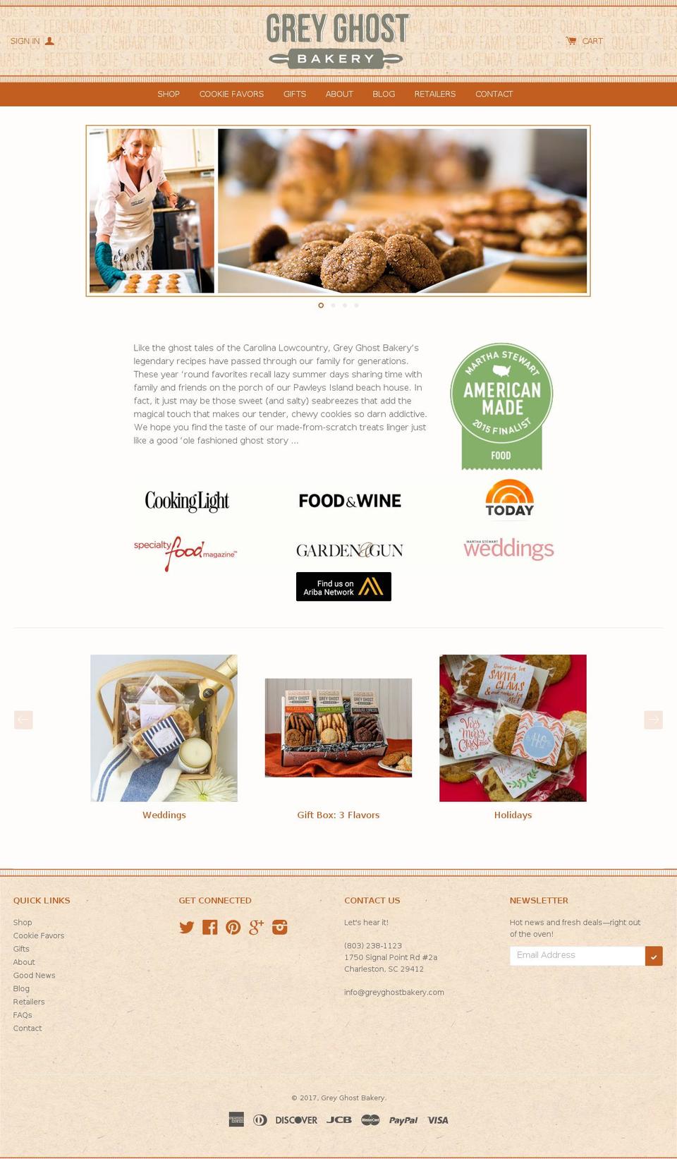 Pacific Shopify theme site example greyghostbakery.com
