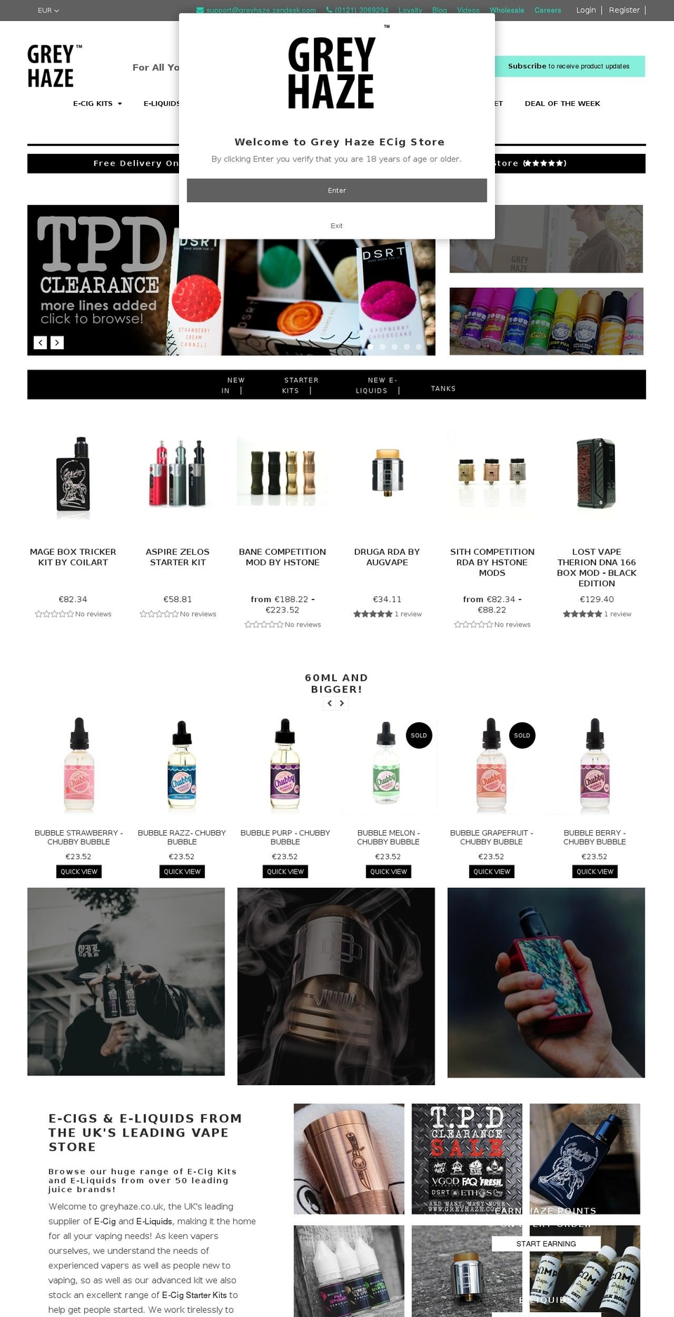 greyhaze.co.uk shopify website screenshot
