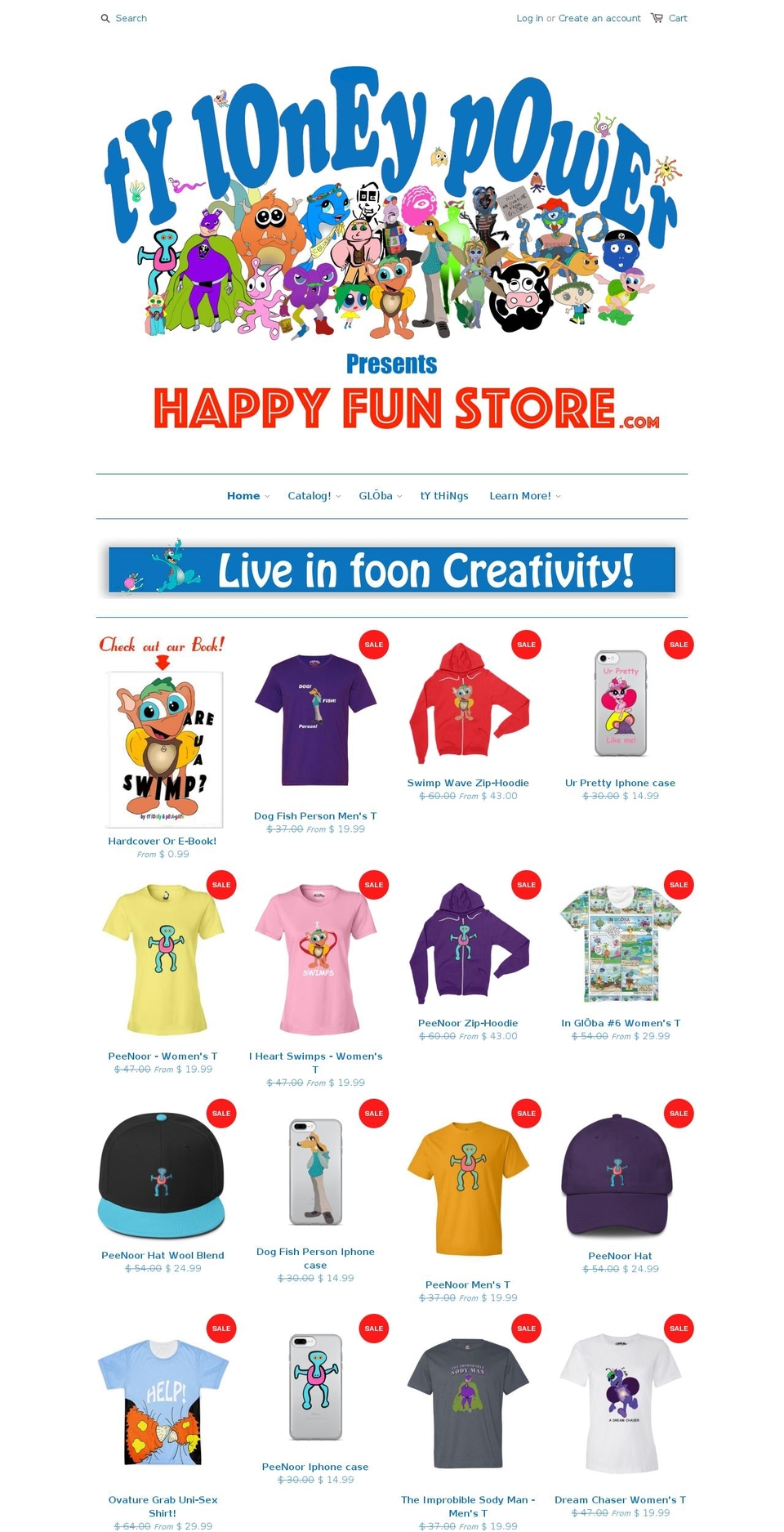 happyfunstore.com shopify website screenshot