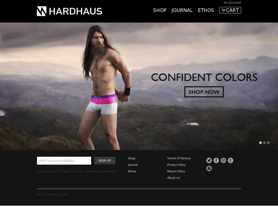 hardhausapparel.com shopify website screenshot