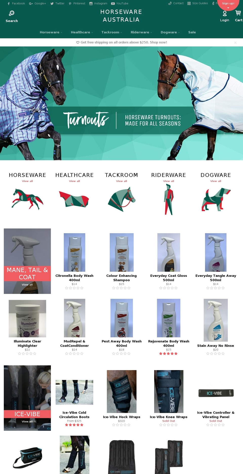 horseware.com.au shopify website screenshot