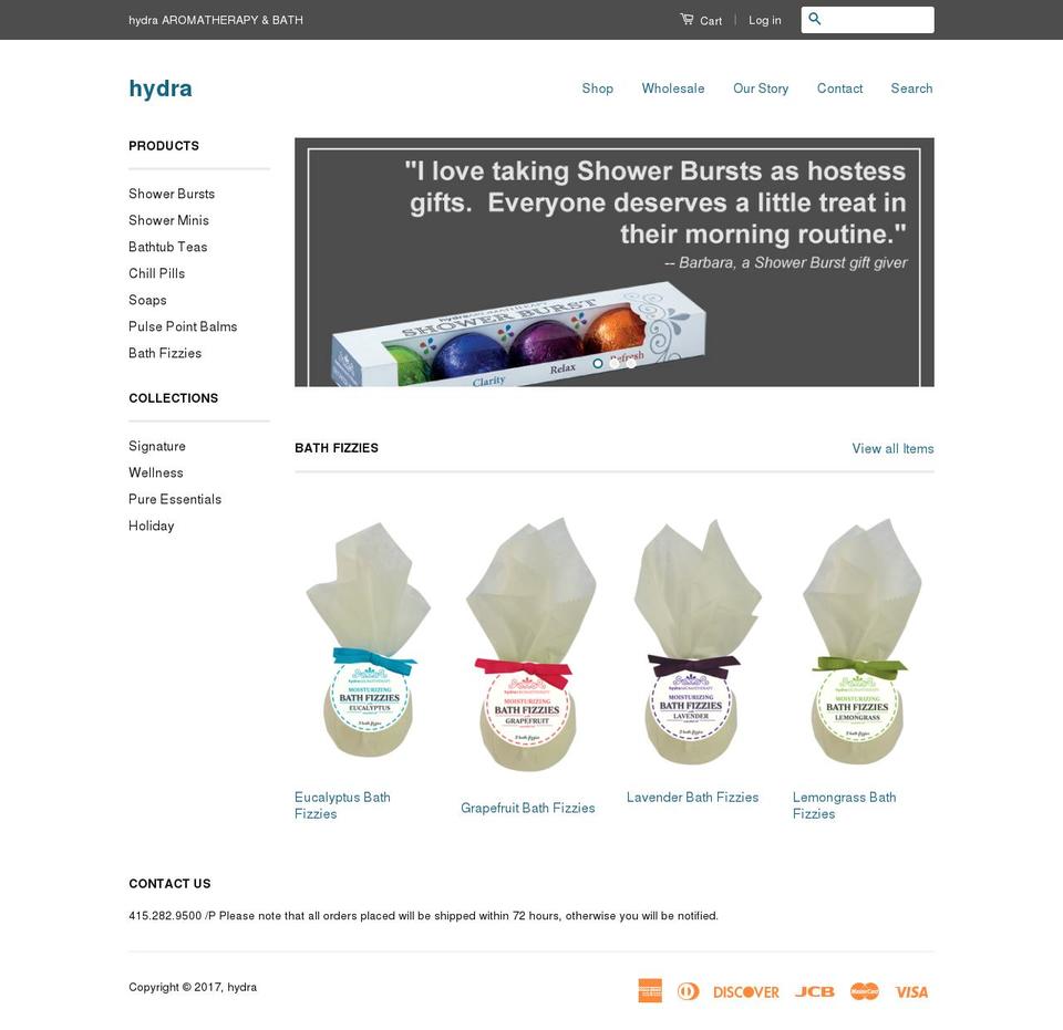 hydrasoap.com shopify website screenshot
