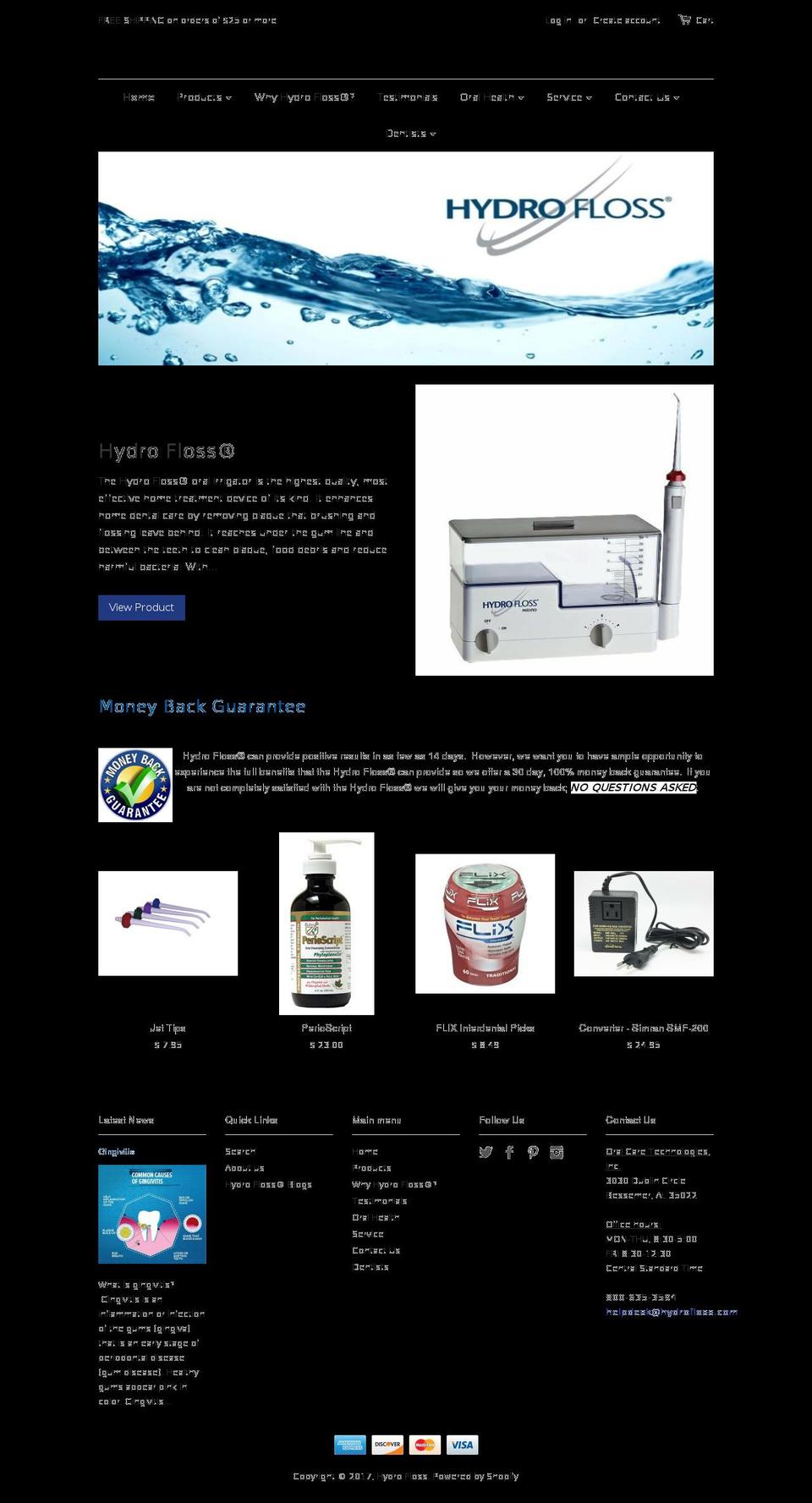 Startup Shopify theme site example hydrofloss.com