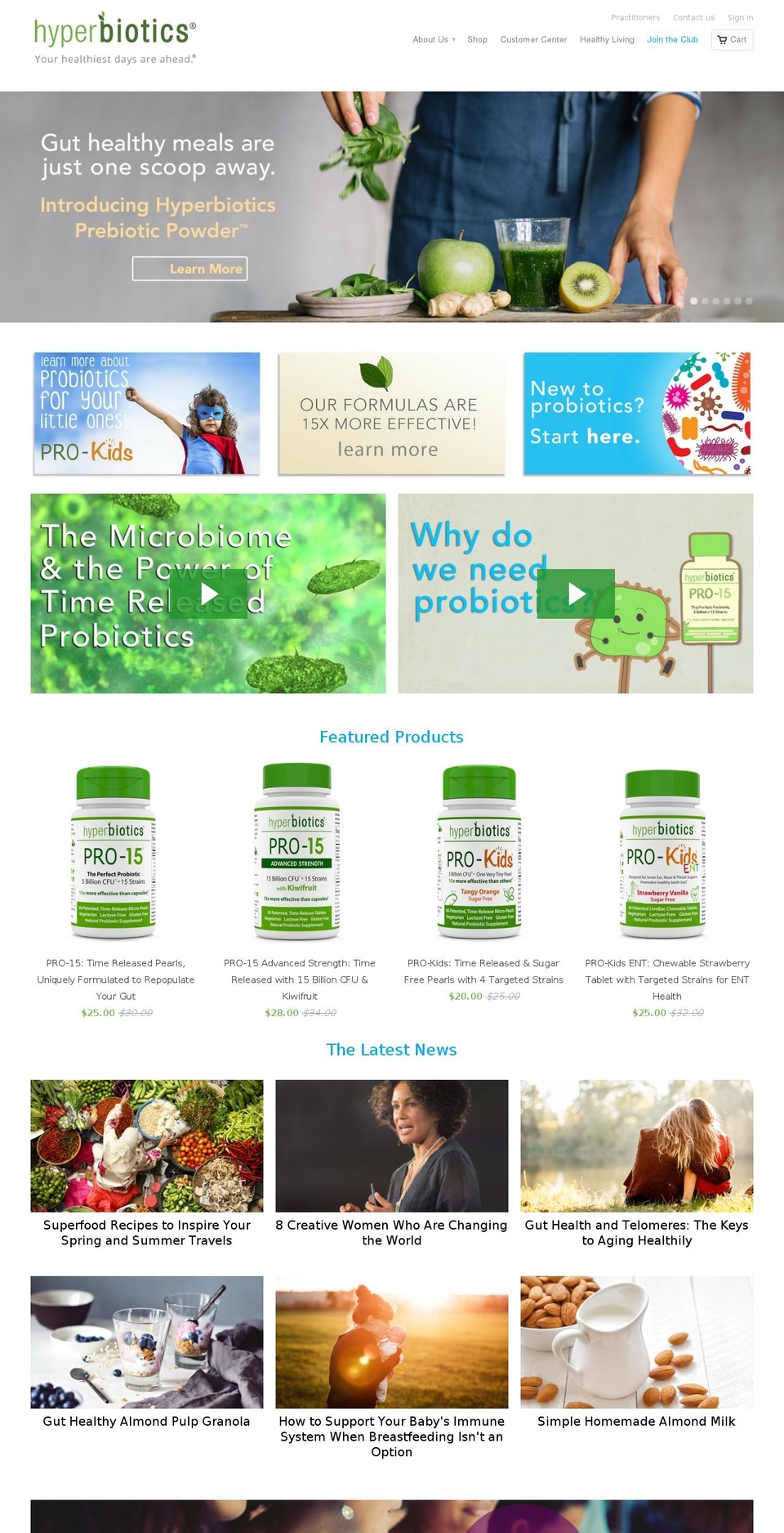 hyperbiotics.com shopify website screenshot