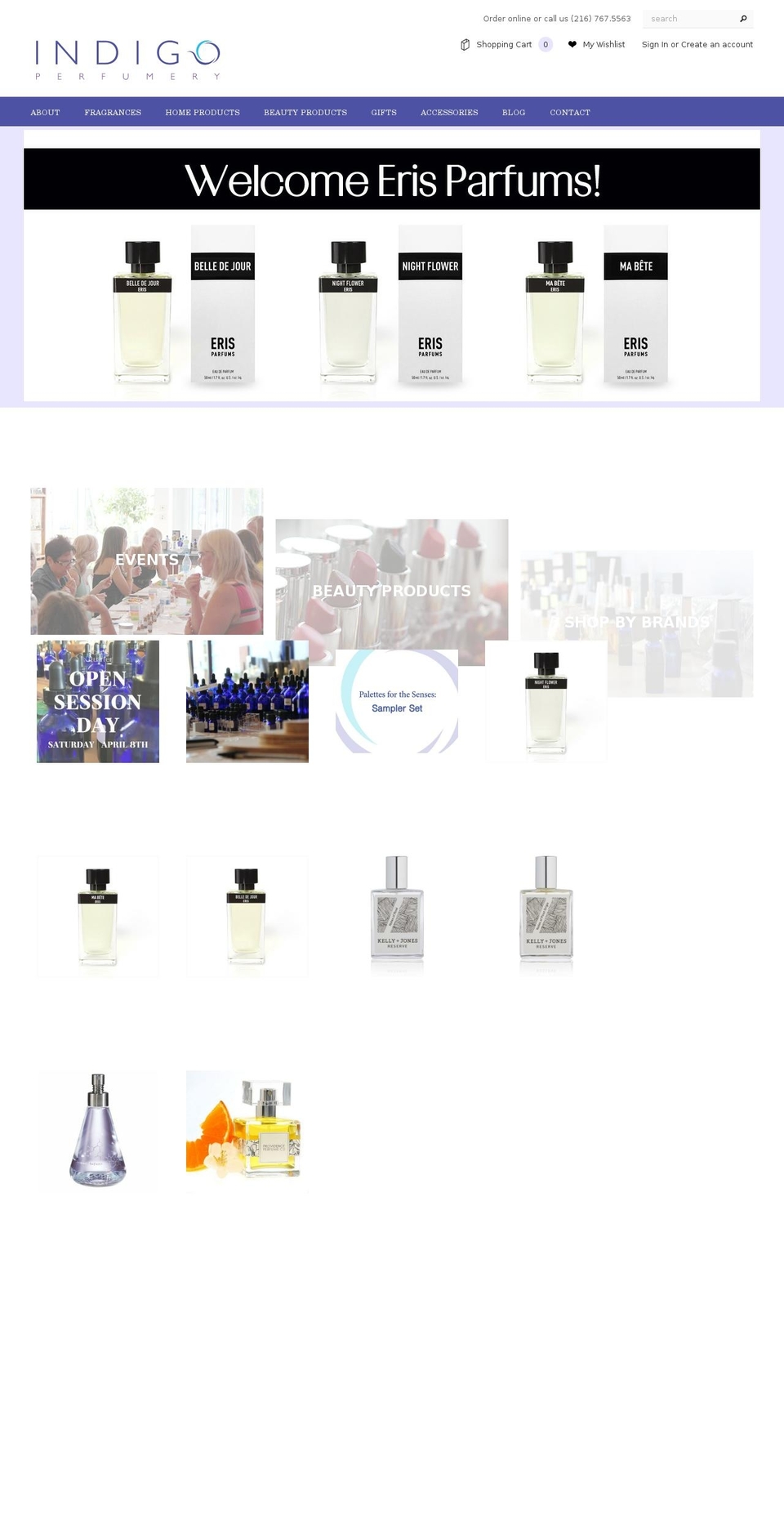 Ella Shopify theme site example indigoperfumery.com