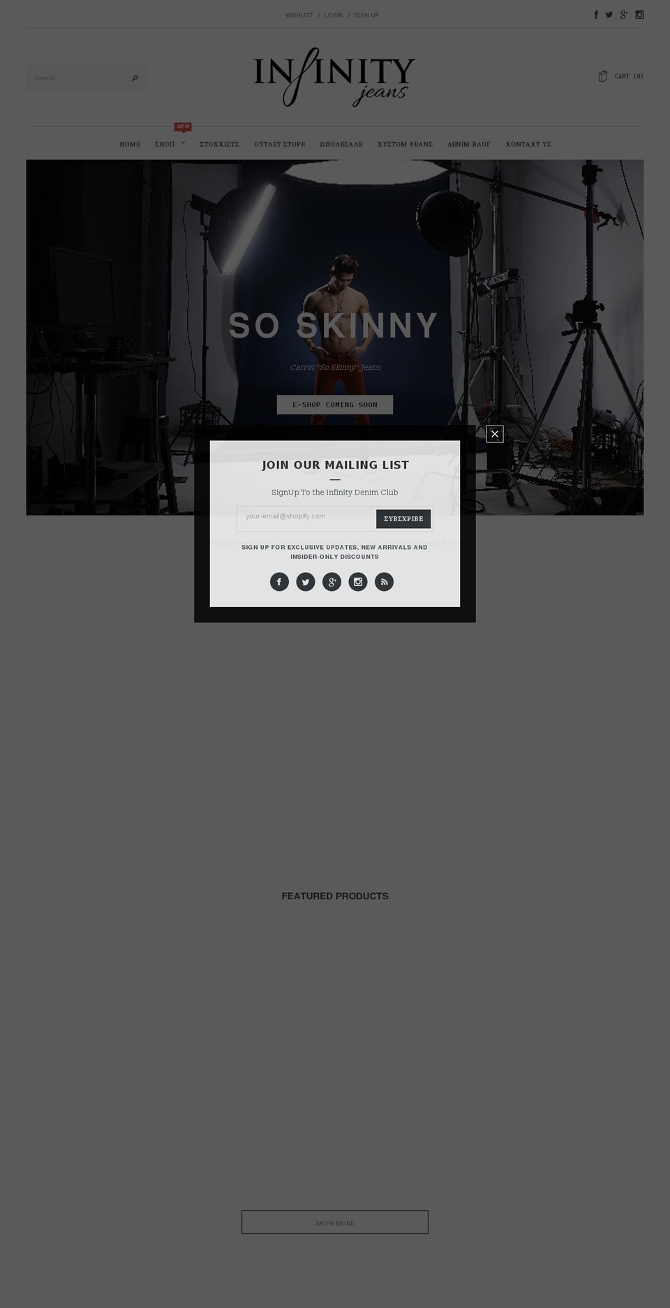 infinityjeans.com.au shopify website screenshot