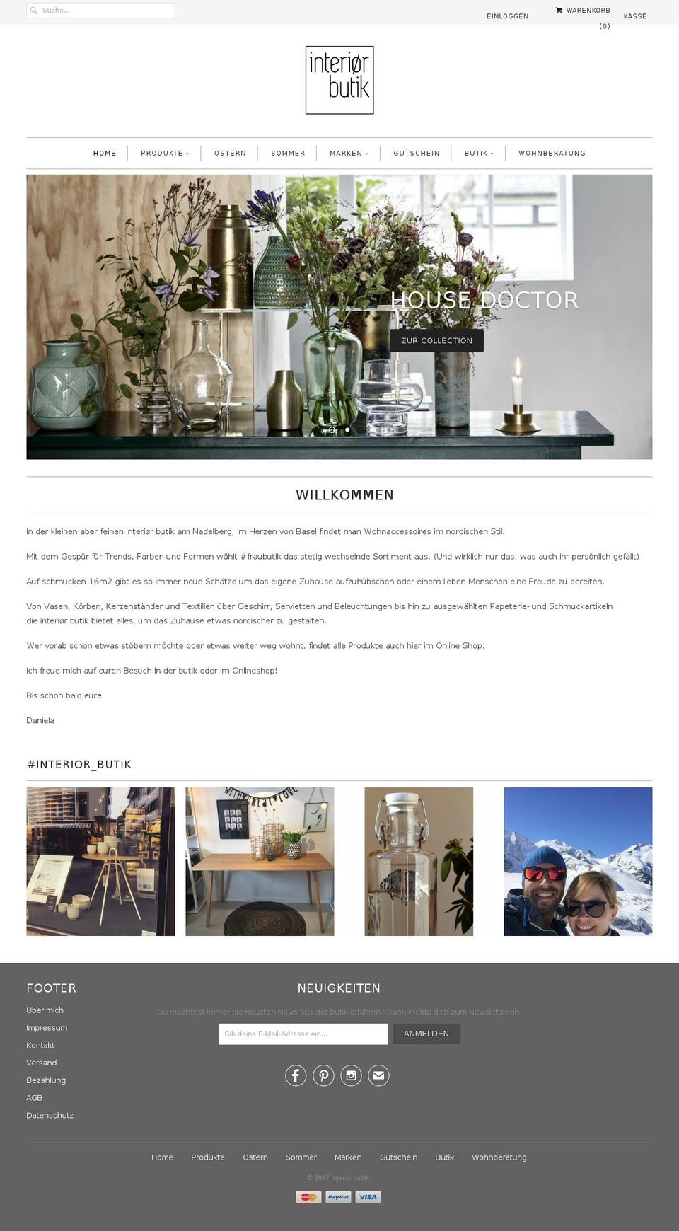 interior-butik.ch shopify website screenshot