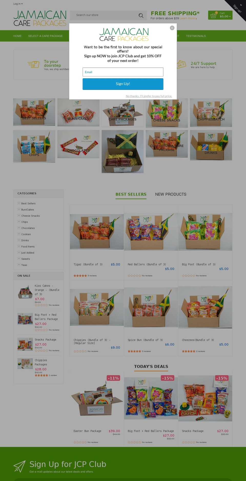 jacarepackages.com shopify website screenshot