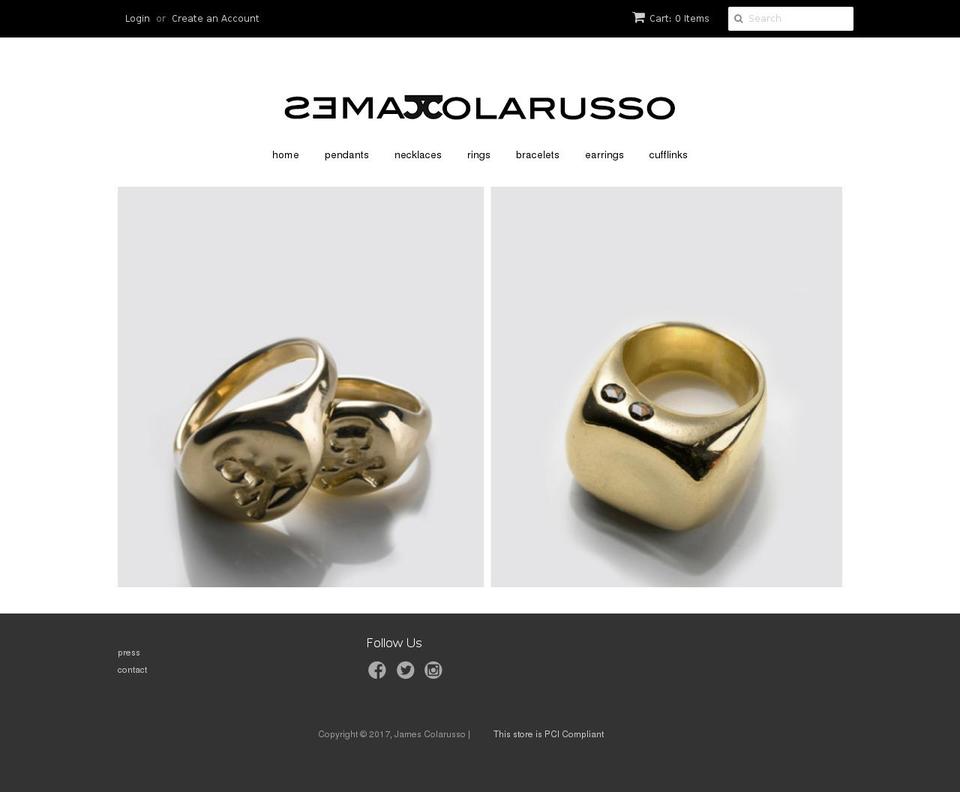 jamescolarusso.com shopify website screenshot