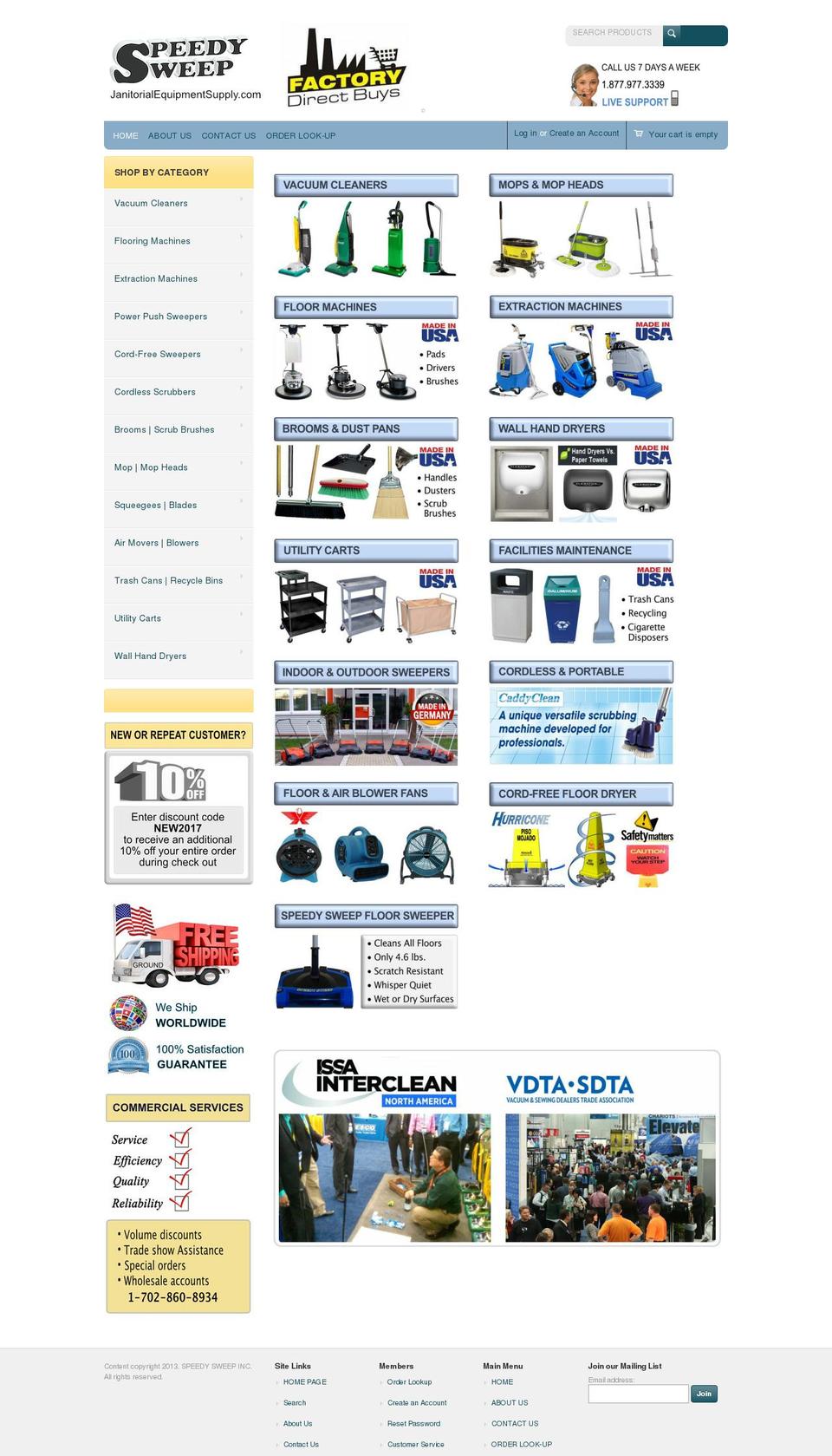 janitorialequipmentsupply.com shopify website screenshot