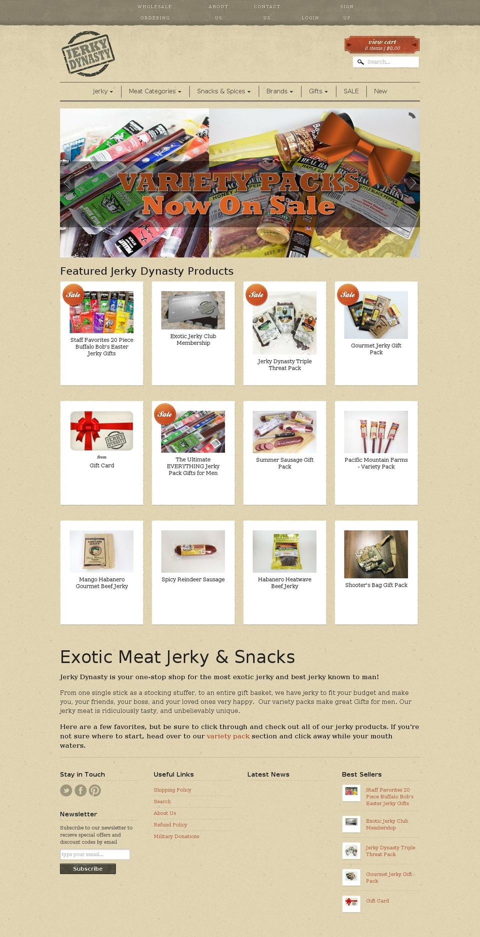 jerkydynasty.com shopify website screenshot