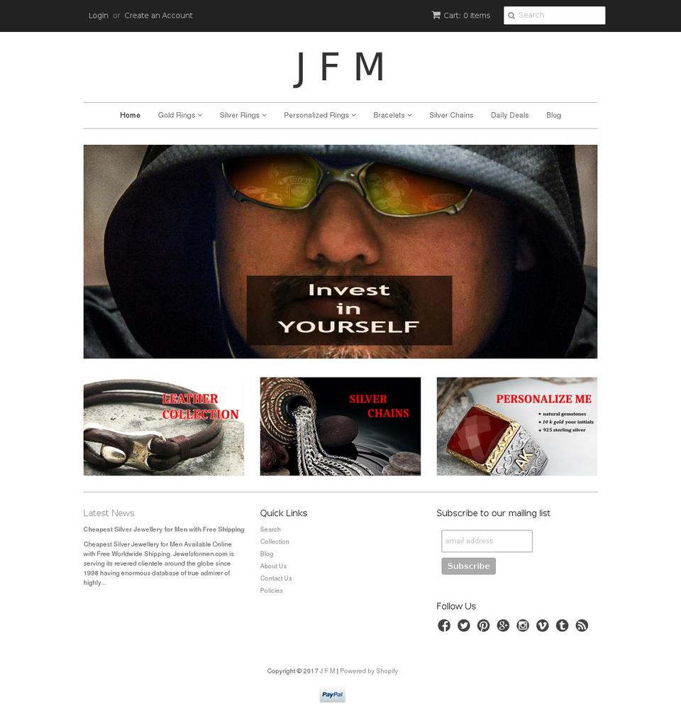 jewelsformen.com shopify website screenshot