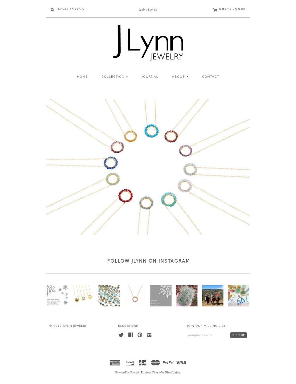 Editions Shopify theme site example jlynn-jewelry.com