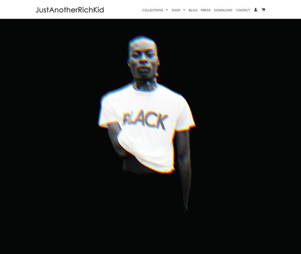 justanotherrichkid.com shopify website screenshot