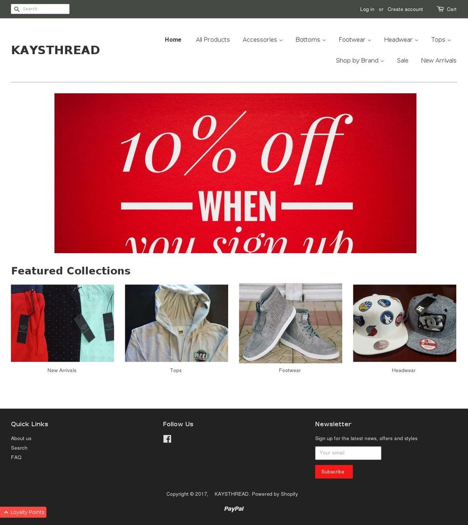 kaysthread.com shopify website screenshot