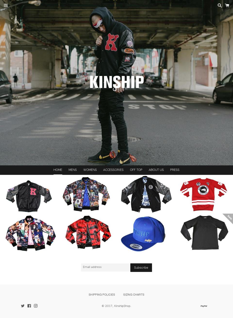 kinshipshop.com shopify website screenshot