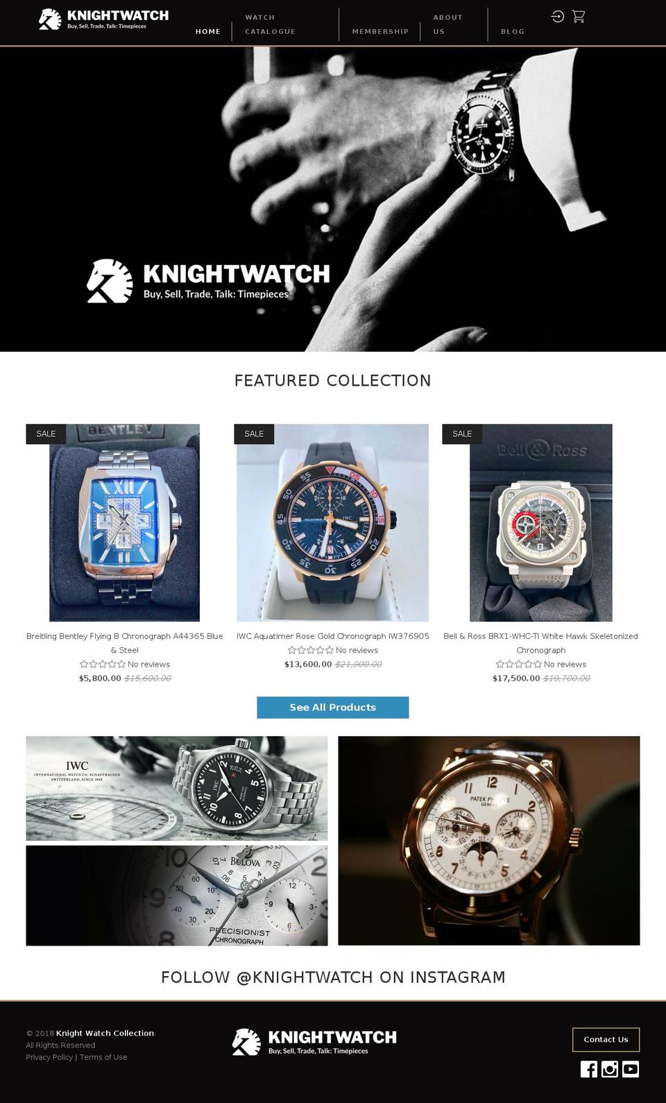 knightwatchcollection.com shopify website screenshot
