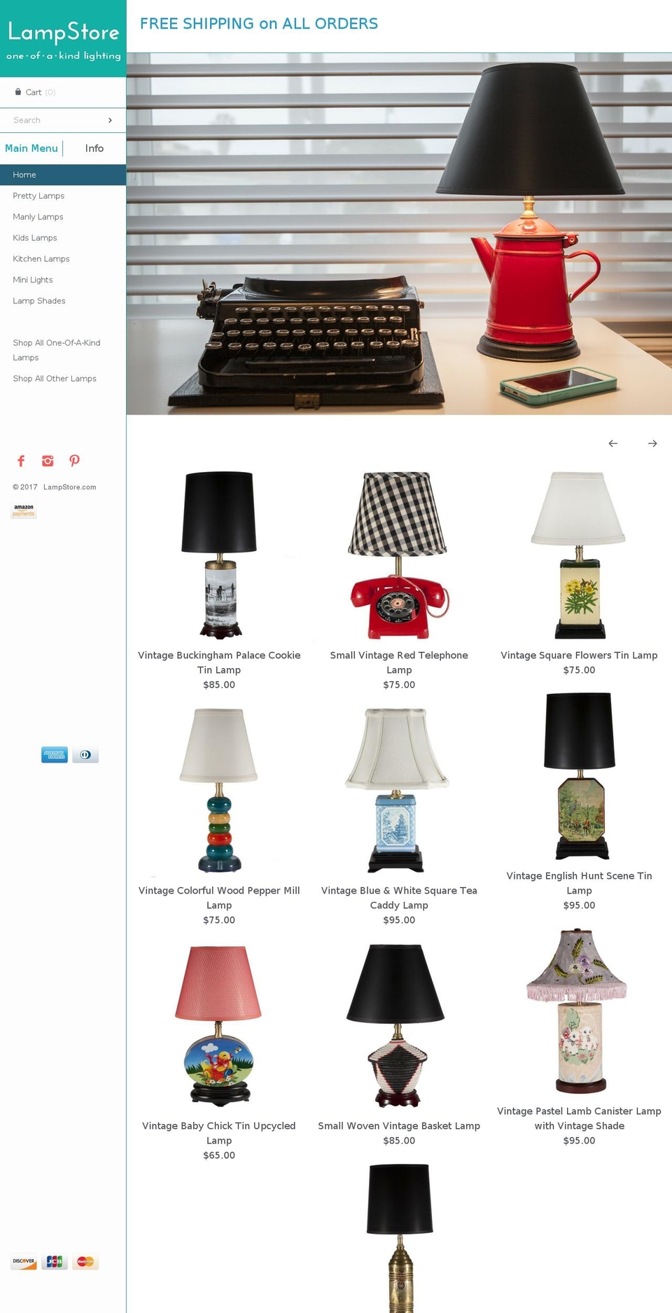 lampstore.com shopify website screenshot