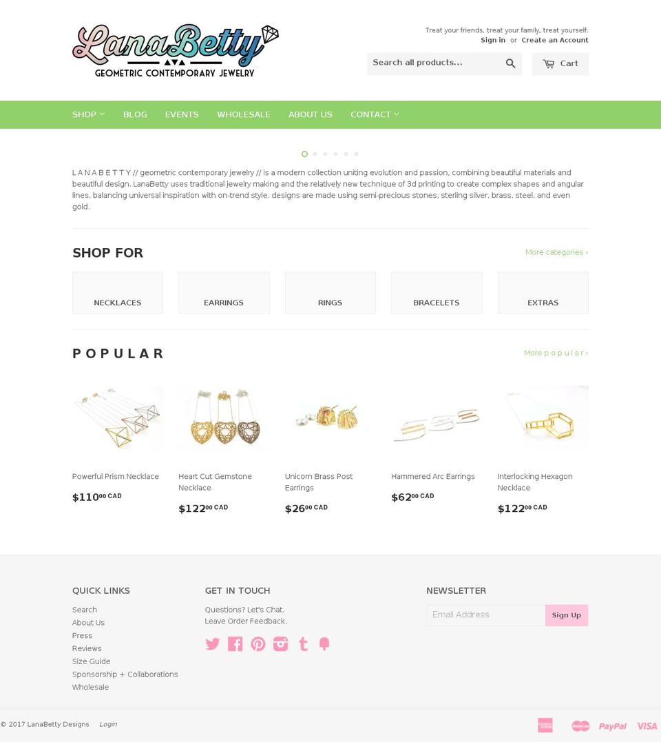 lanabetty.com shopify website screenshot