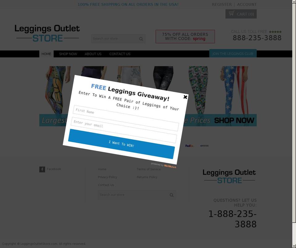 convert-theme Shopify theme site example leggingsoutletstore.com