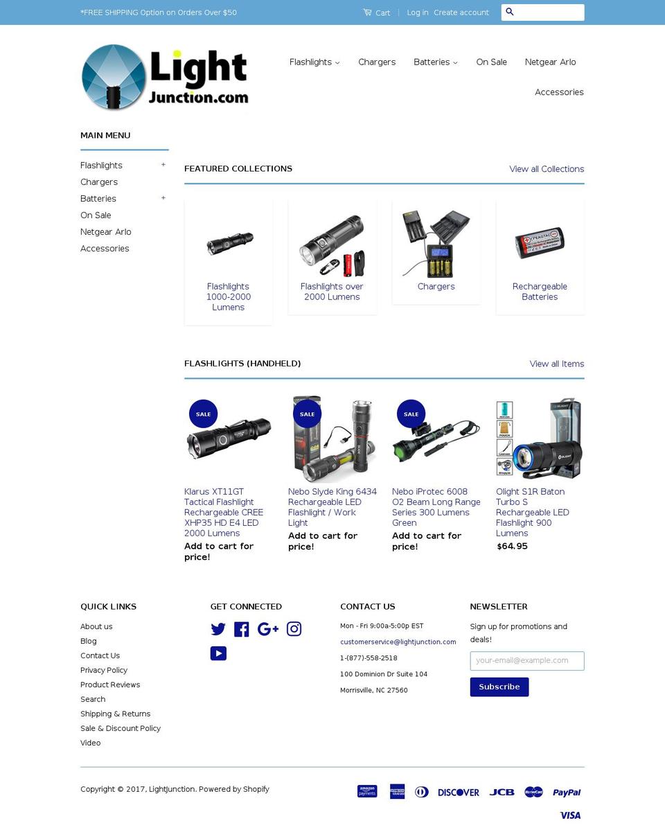 lightjunction.com shopify website screenshot
