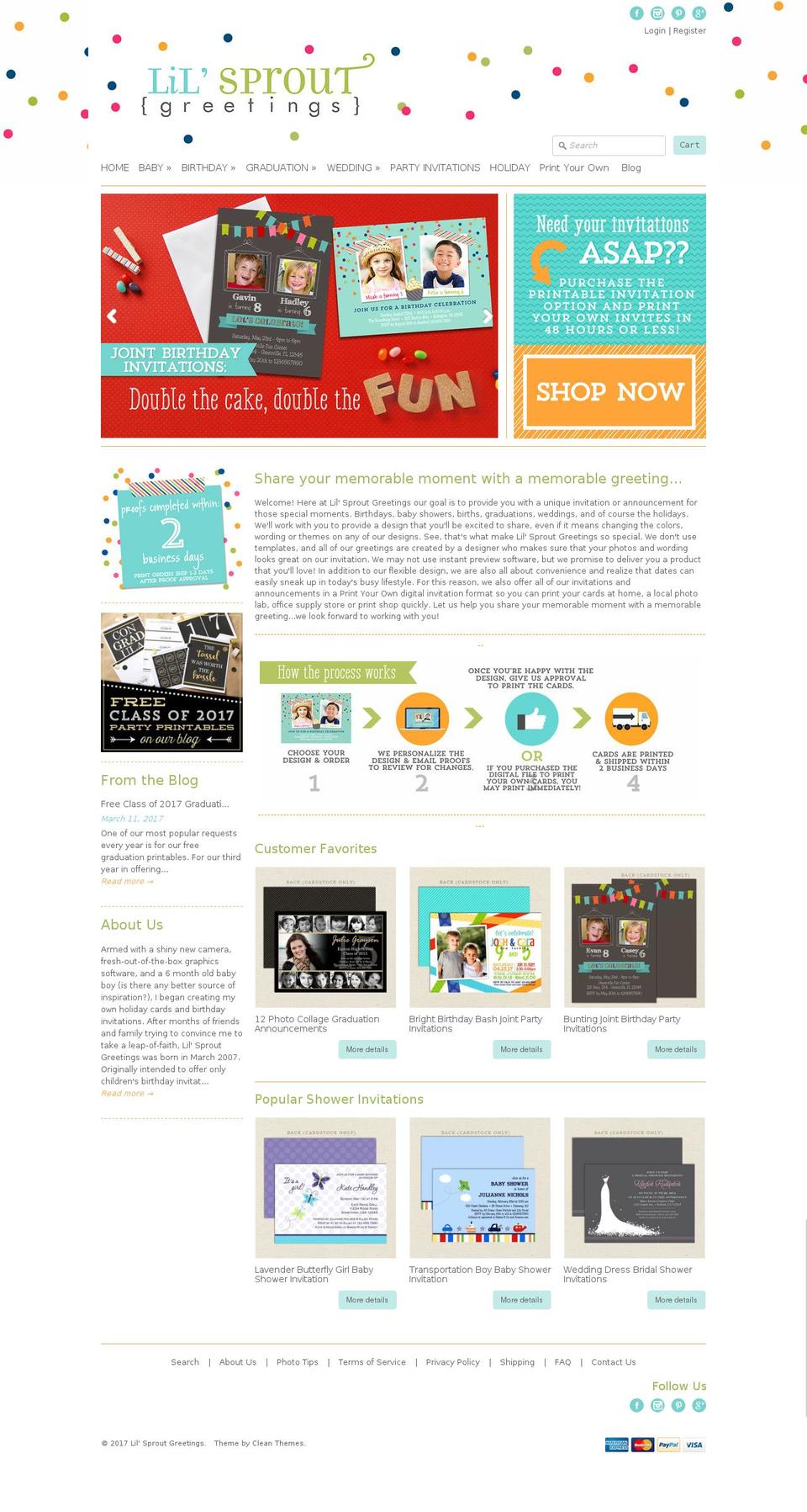 lilsproutgreetings.com shopify website screenshot