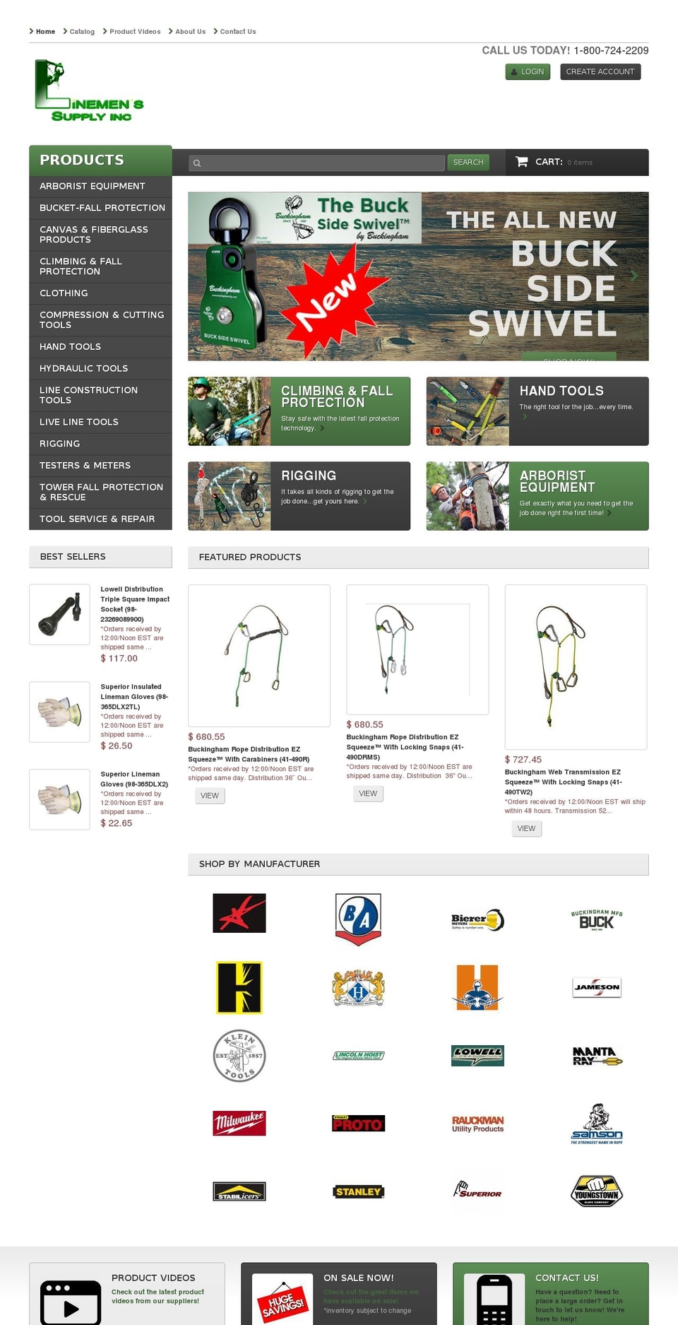 linemenssupply.com shopify website screenshot