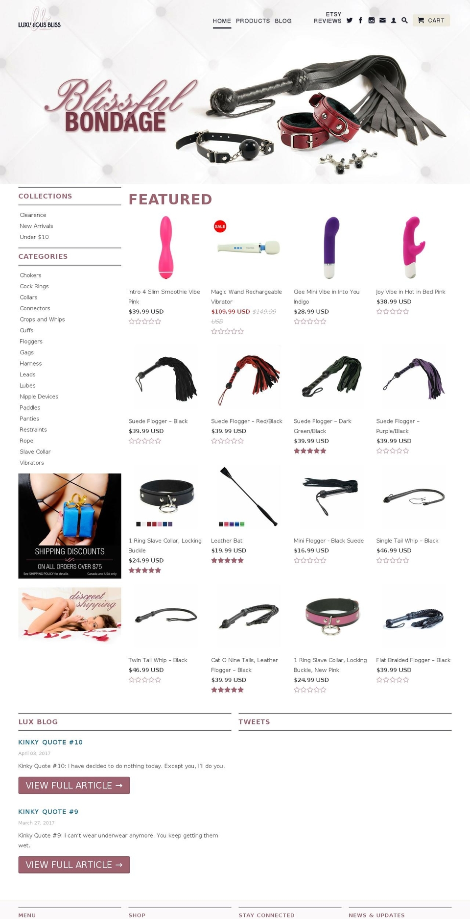 luxuriousbliss.com shopify website screenshot