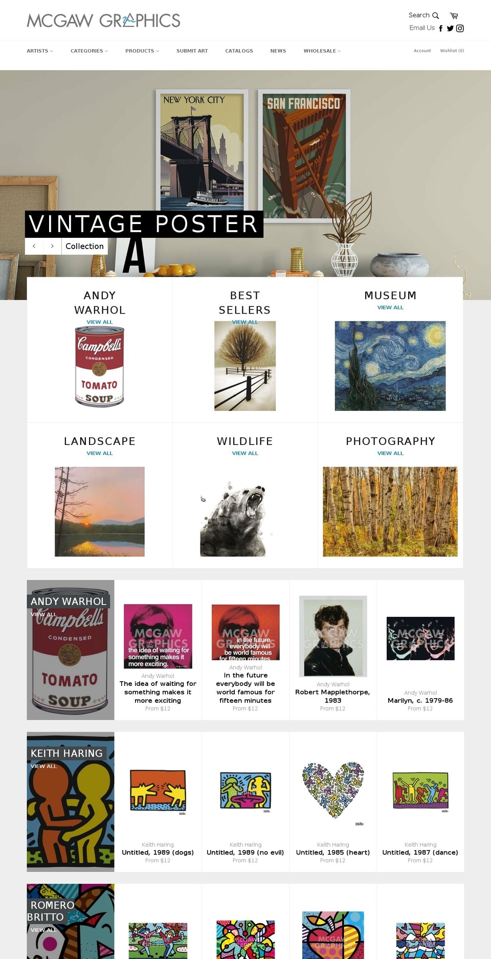 Venture Shopify theme site example mcgawgraphics.com