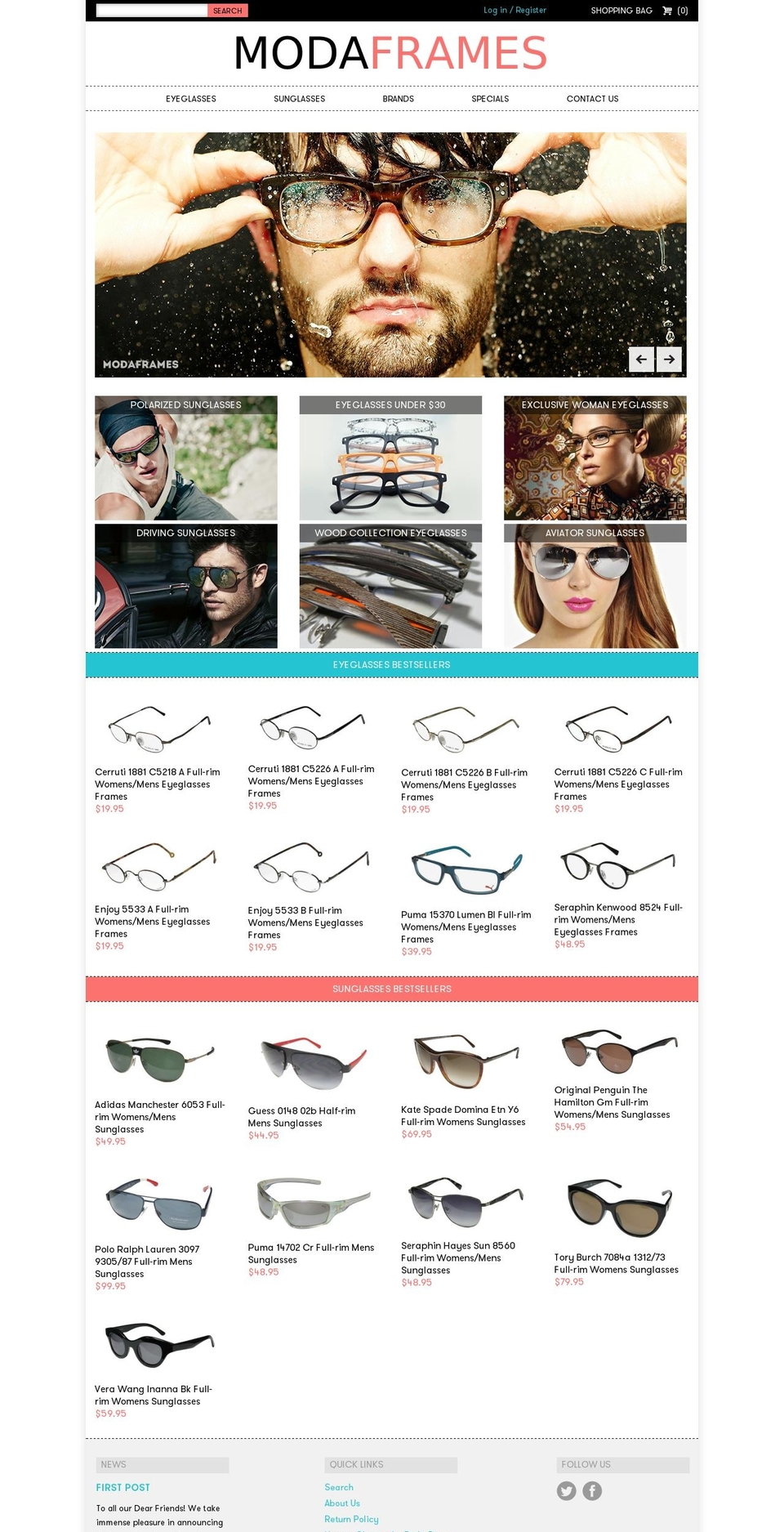 modaframes.com shopify website screenshot