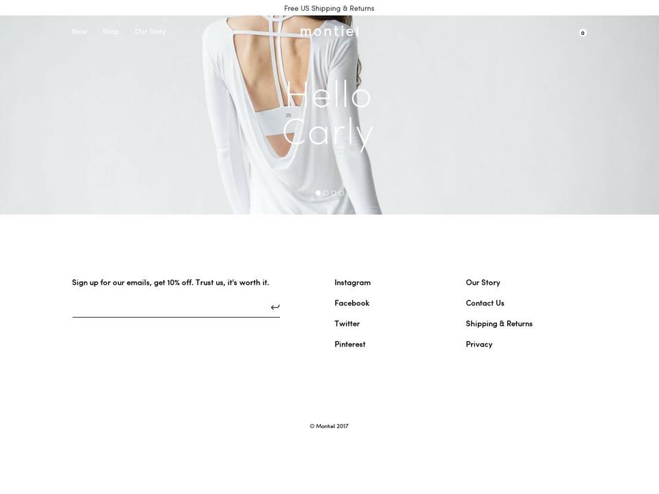 montiel.com shopify website screenshot