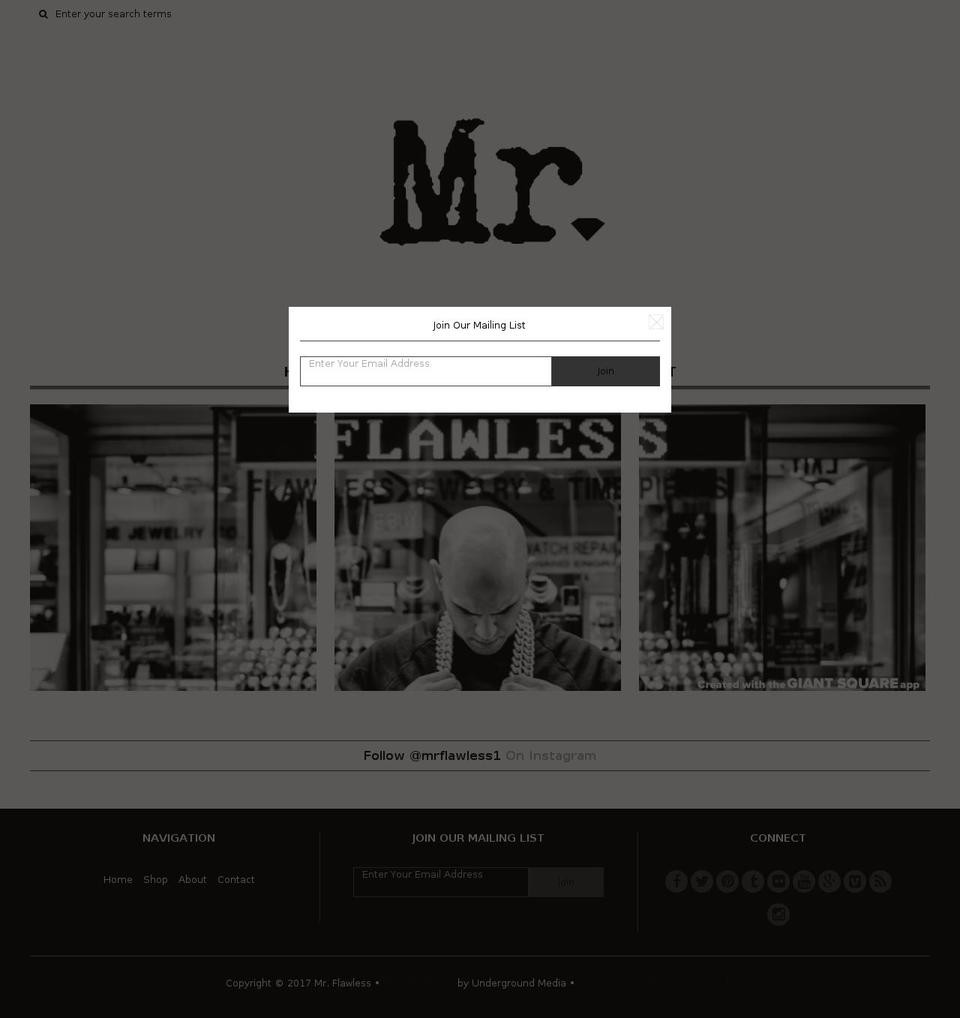 mrflawless.com shopify website screenshot